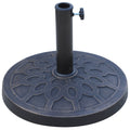 Bază rotundă pentru umbrelă, pentru stâlpi de Ø38 și Ø48 mm, din rășină și oțel, Ø45 cm, bronz
