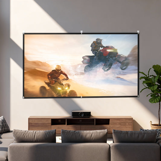 Ecran Proiector 100" 16:9 HD 4K/8K pliabil și portabil, anti-șifonare și lavabil, dublă față, alb