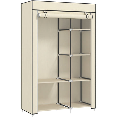 Garderobă Portabilă Dulap Garderobă Compactă, 103x43x162.5cm, Crem