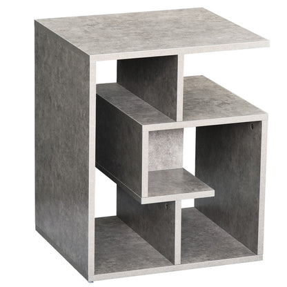 Biblioteca pe 3 niveluri in Lemn Gri Efect Ciment 45x40x55cm