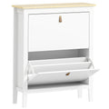 Pantofar cu 2 Sertare Rabatabile pentru 14 Perechi de Pantofi și Rafturi Reglabile, 80x24x95.5 cm, Alb