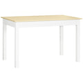 Masă de Dining pentru 4-6 Persoane, Design Modern pentru Bucătărie și Living, 119x70x75cm, Alb și Lemn