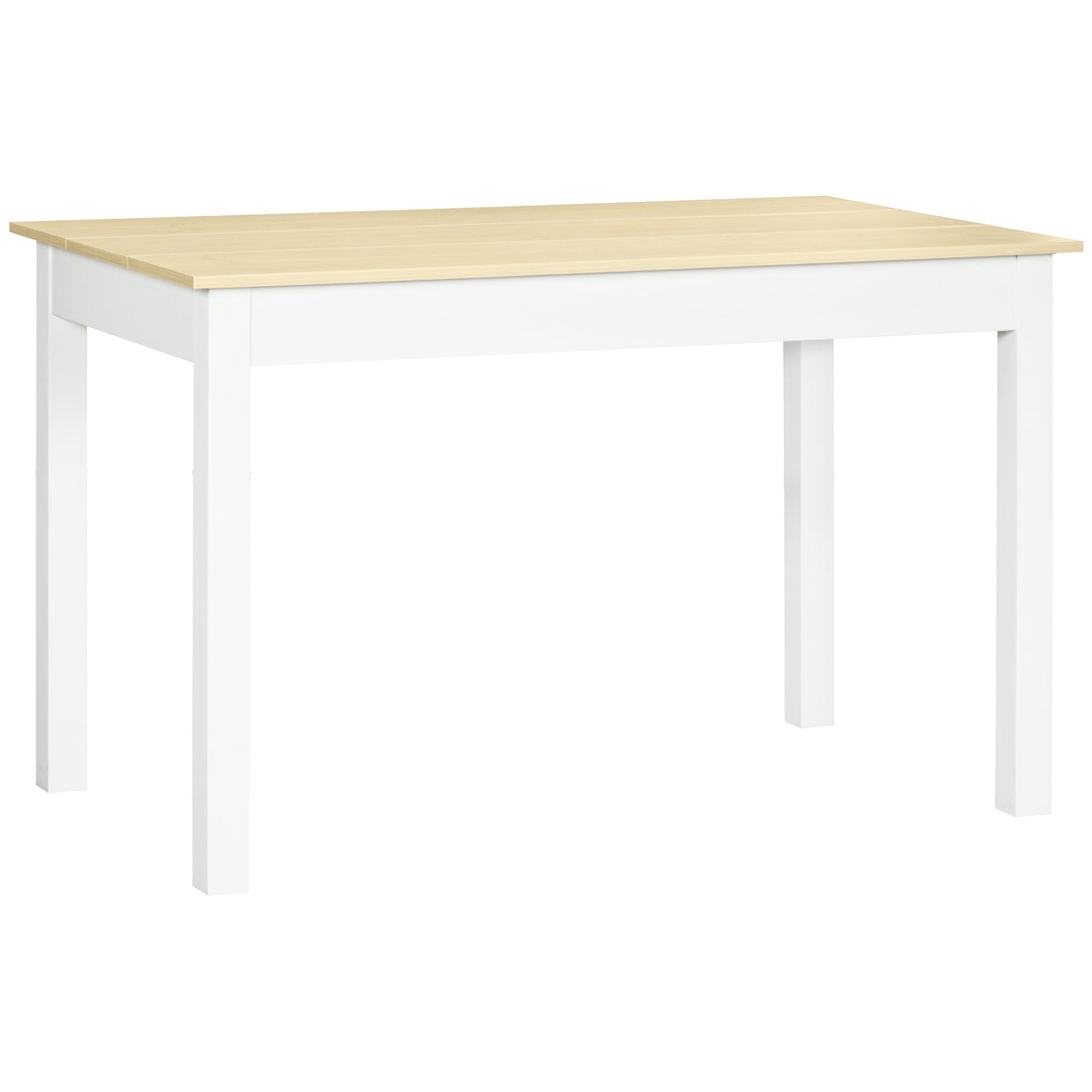 Masă de Dining pentru 4-6 Persoane, Design Modern pentru Bucătărie și Living, 119x70x75cm, Alb și Lemn
