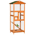 Cotet pentru Păsări Exterior din Lemn cu 2 Uși și Tava Extensibilă 68×63×165 cm