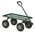 Cărucior de grădină din oțel cu capacitate de 150 kg și mâner acoperit, 94x48.5x100 cm, negru și verde