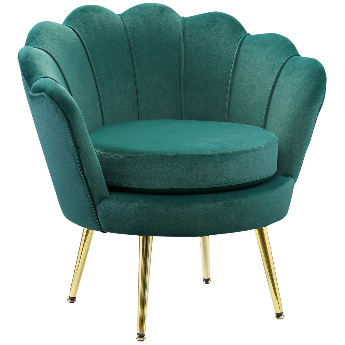 Fotoliu Design Vintage, Tapitat în Catifea Verde, Fotoliu de Accent pentru Relaxare în Dormitor, Stil Clasic Modern