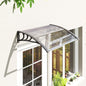 Copertină de Exterior Impermeabilă și Anti-UV, din PC, PP și Aluminiu, 75x100x23 cm, Transparentă și Neagră