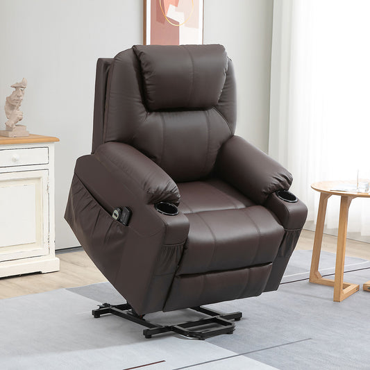 Scaun Electric Ridicare Seniori Piele PU cu Masaj & Telecomanda