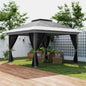 Pavilion Pliabil 3,6x3,6m cu Pereți, Înălțime Reglabilă și Protecție UPF50+, Geantă cu Roți, Gri