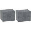 Set de 2 Noptiere Suspendate cu 2 Sertare, Noptieră de Perete pentru Dormitor, Modernă și Economie Spațiu, 40x29x30 cm, Gri