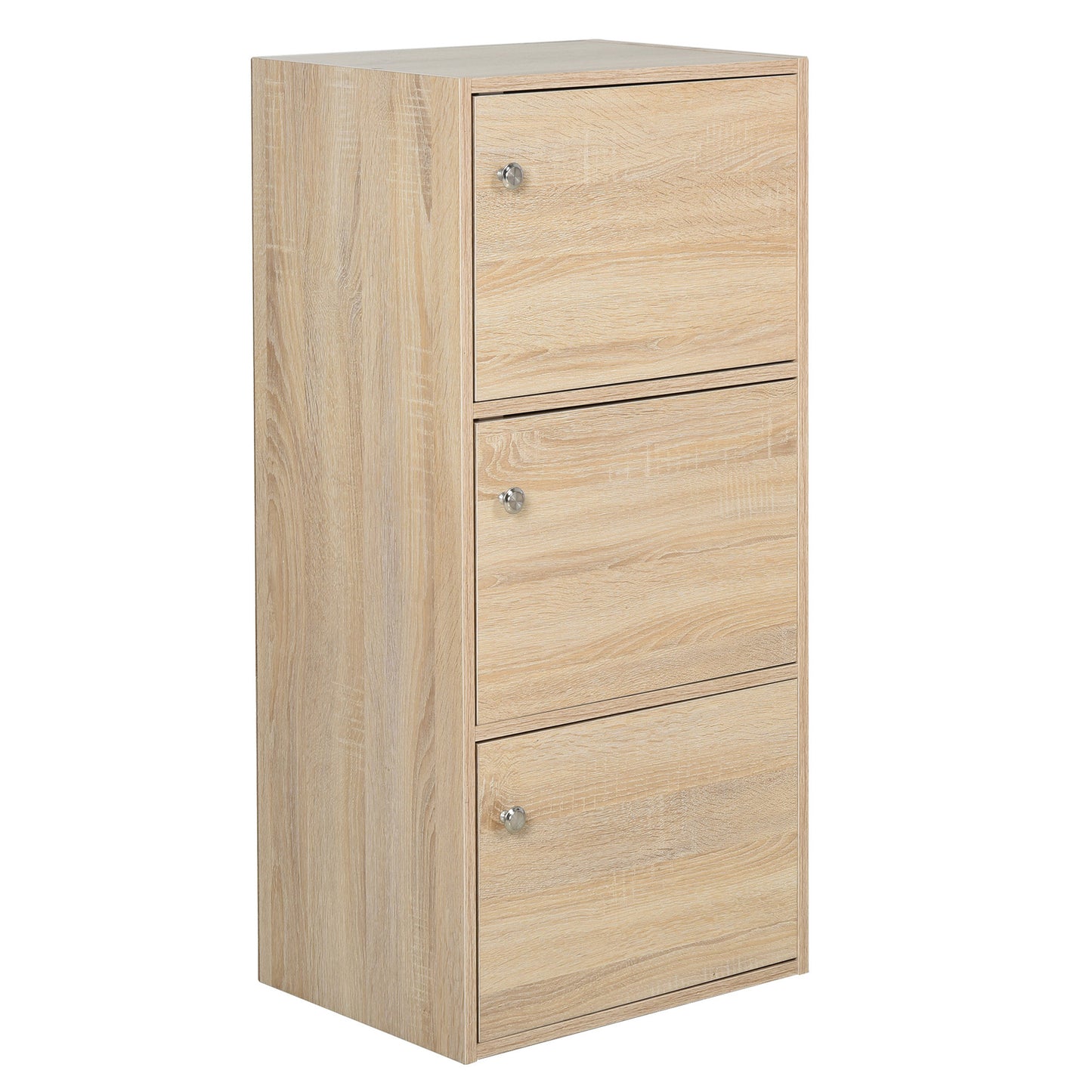 Dulap Multifunctional Lemn Natural – 3 Rafturi & Usi pentru Casa sau Birou