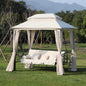 Foisor cu Canapea cu 3 locuri si plasa de tantari, 256x172x248cm Culoare Bej