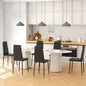 Set de 6 scaune de bucătărie moderne, cu spătar înalt din piele ecologică și oțel, 41x50x97 cm, negru