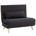 Fotoliu Pat 3 în 1 cu Spătar Reclinabil în 6 poziții, din material textil, 94x78x80 cm, negru