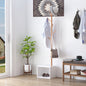 Cuier Dulap pantofi cu 6 Agatatoare in Bambù, Alb, 40x30x180cm