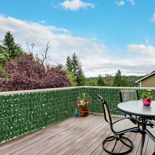 Rulou Artificial de Gard Viu din PE, Anti-UV, 300x100 cm, Frunze Verde inchis