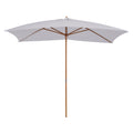 Umbrelă de grădină 2x3m din lemn lacuit cu acoperire detașabilă, albă