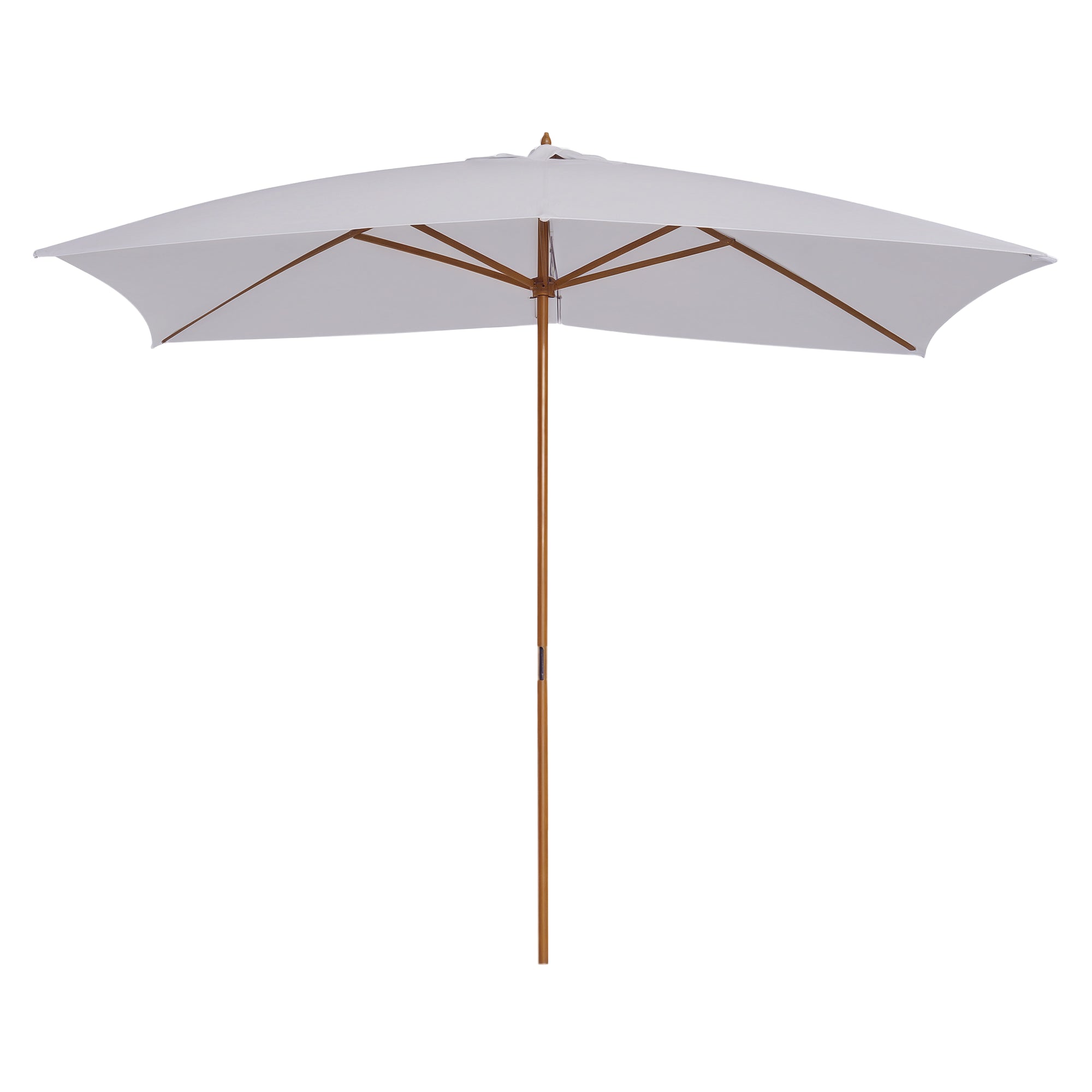 Umbrelă de grădină 2x3m din lemn lacuit cu acoperire detașabilă, albă