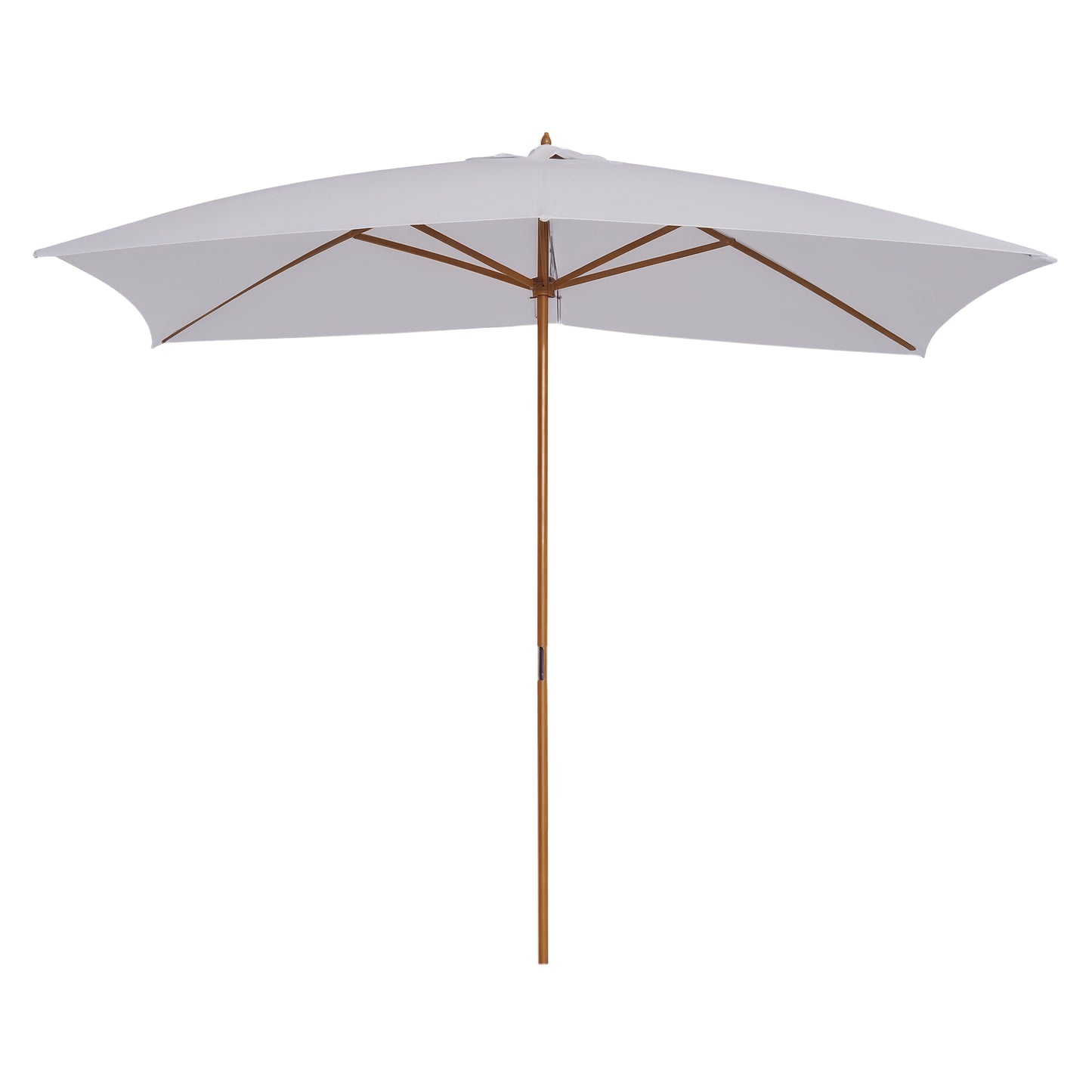 Umbrelă de grădină 2x3m din lemn lacuit cu acoperire detașabilă, albă