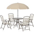 Set Mobilier de Gradina cu Tuburi Otel 6 bucati, crem