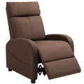Fotoliu Relax Rabatabil cu Suport pentru Picioare, din Material Textil cu Aspect de In, 69x85x100 cm, Maro