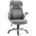 Scaun de Birou Ergonomic din Țesătură Respiranta Efect In, Înălțime Reglabilă, 68x76x109-117cm, Gri