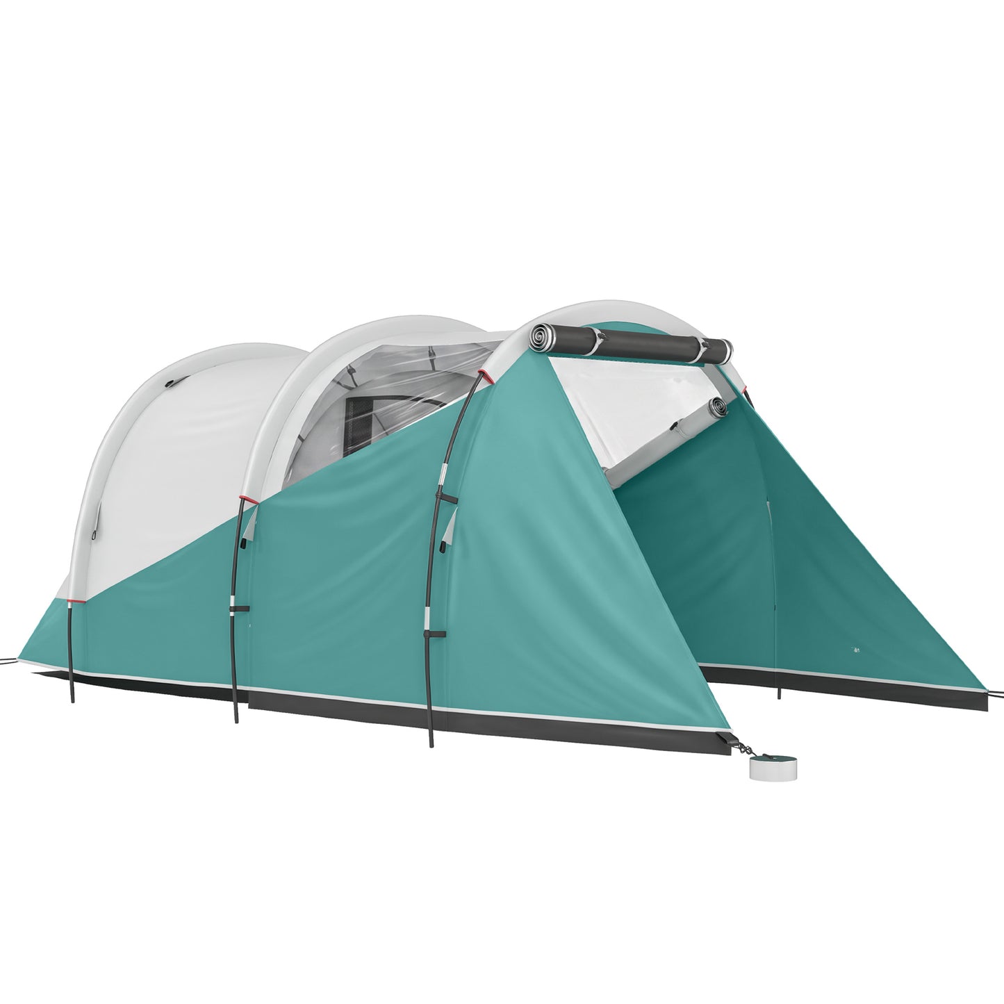 Cort de Camping pentru 3 Persoane, Impermeabil, Tunel, cu Geantă de Transport, 460x260x190 cm, Verde