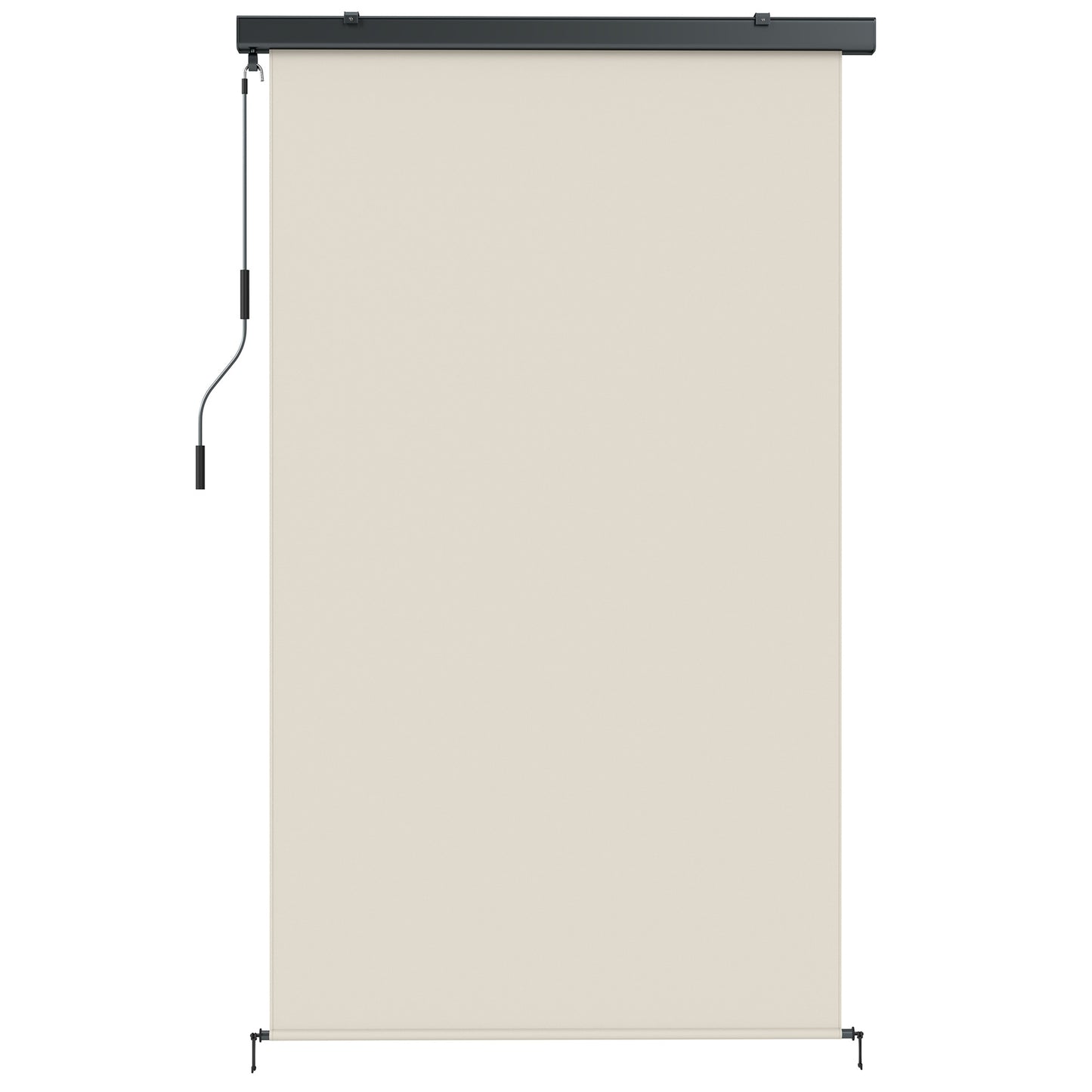 Marchiză Rulantă din Poliester Anti-UV cu Carcasă din Aluminiu și Manivelă, 250x160 cm, Alb Crem