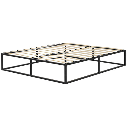 Cadru Pat 160×190 cm – Platforma Dubla Otel cu Lamele