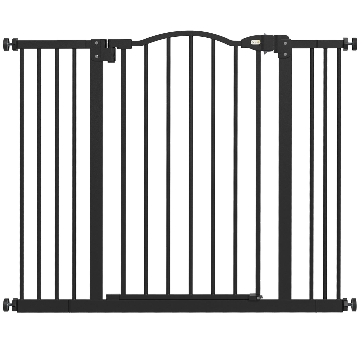 Poartă Extensibilă pentru Câini cu 4 Șuruburi Reglabile, din Metal și Plastic, 74-100x78 cm, Negru