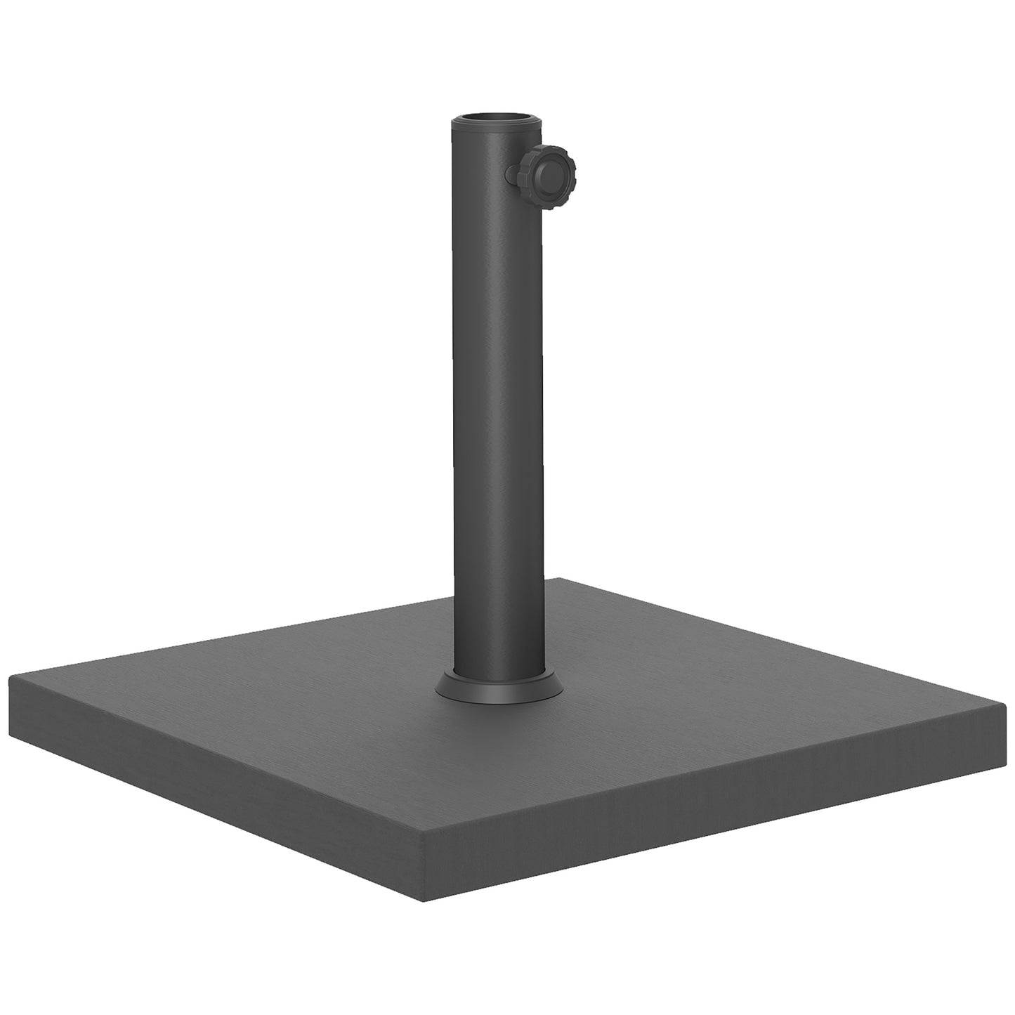 Bază Pătrată  pentru Umbrelă de 14.5 kg cu Manivelă, din HDPE și Beton, 44x44x30 cm, Negru