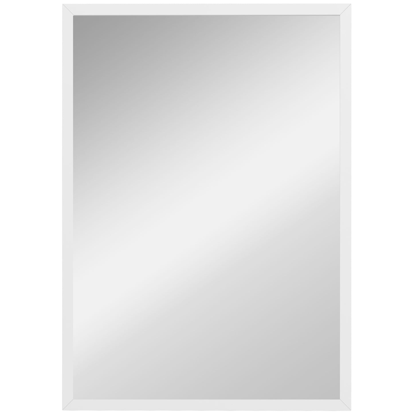 Oglindă de Perete Dreptunghiulară cu Cârlige, din Sticlă și MDF, 50x70 cm, Alb