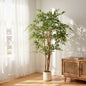 Plantă Artificială Banian cu Ramuri Modelabile din PEVA și Lemn, 65 x 65 x 150 cm, Verde