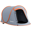 Cort de Camping Pop-Up Impermeabil cu Accesorii și Geantă de Transport, 245x148x105 cm, Gri