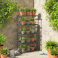 Suport pentru Plante Vertical cu 5 Nivele din Oțel și Plastic, Suport Ghivece Interior și Exterior Grădină Balcon, 67x49x138 cm, Verde Închis