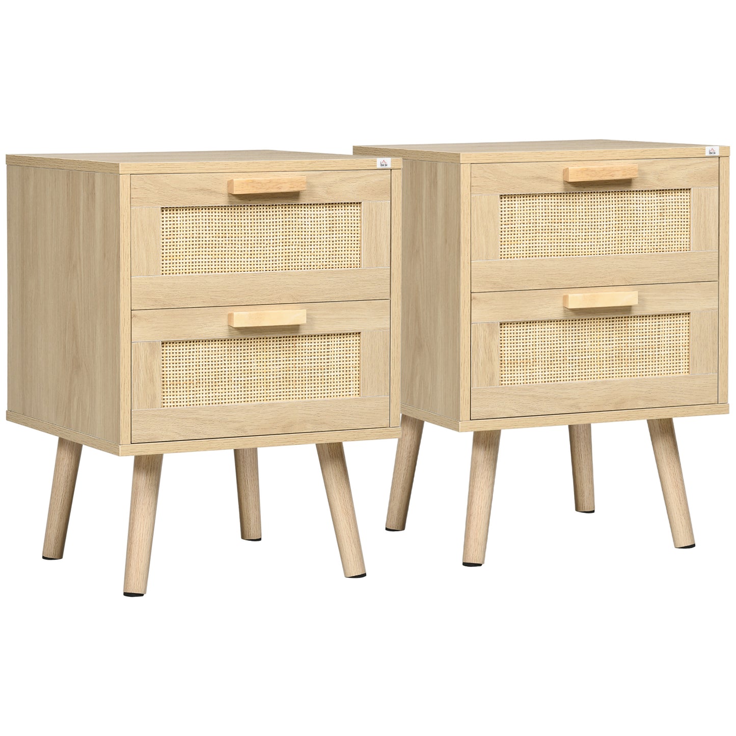 Set 2 Noptiere Boho cu 2 Sertare Spatioase