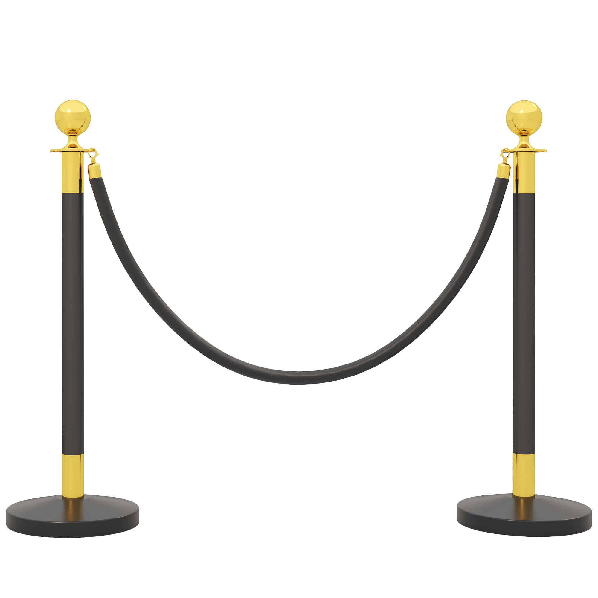 Stâlpi de delimitare din oțel inoxidabil cu frânghie catifelată neagră de 1,5 m și bază umplibilă, Ø32x96 cm