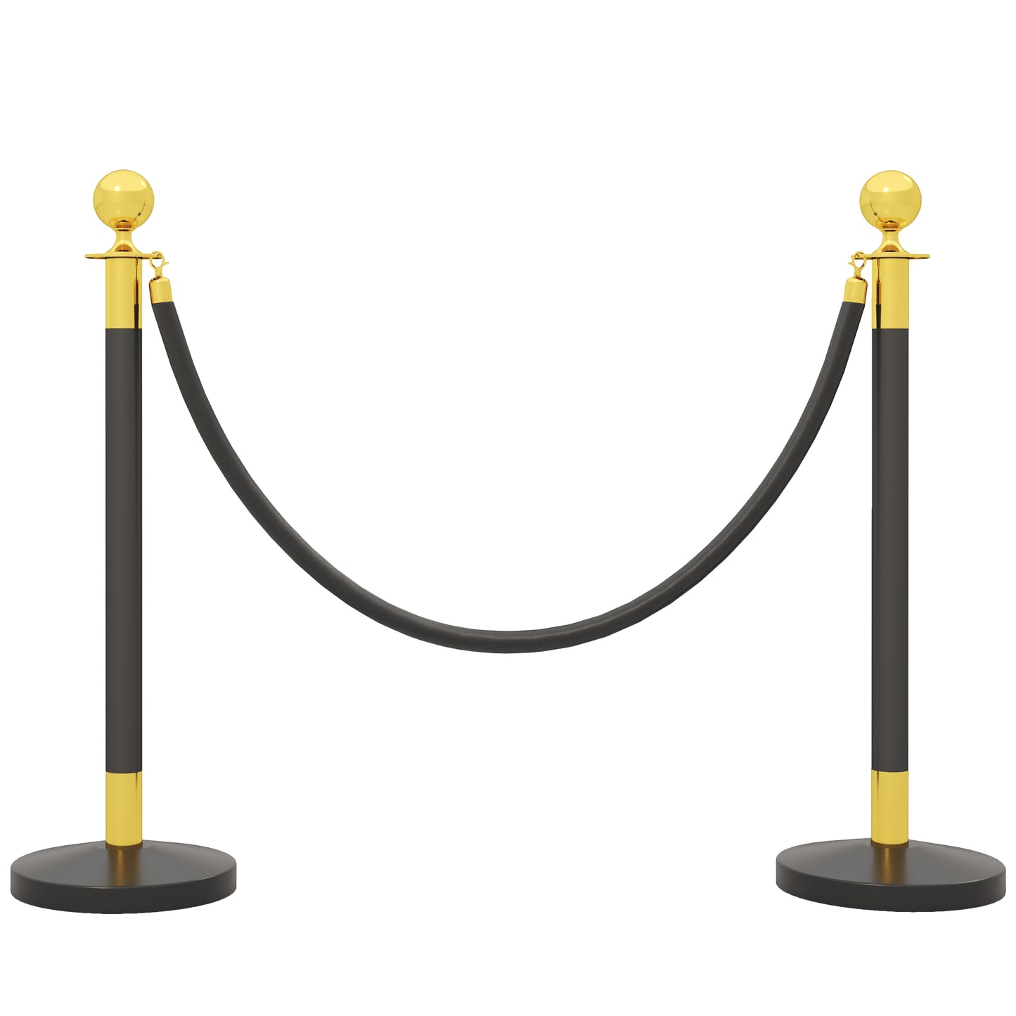 Stâlpi de delimitare din oțel inoxidabil cu frânghie catifelată neagră de 1,5 m și bază umplibilă, Ø32x96 cm