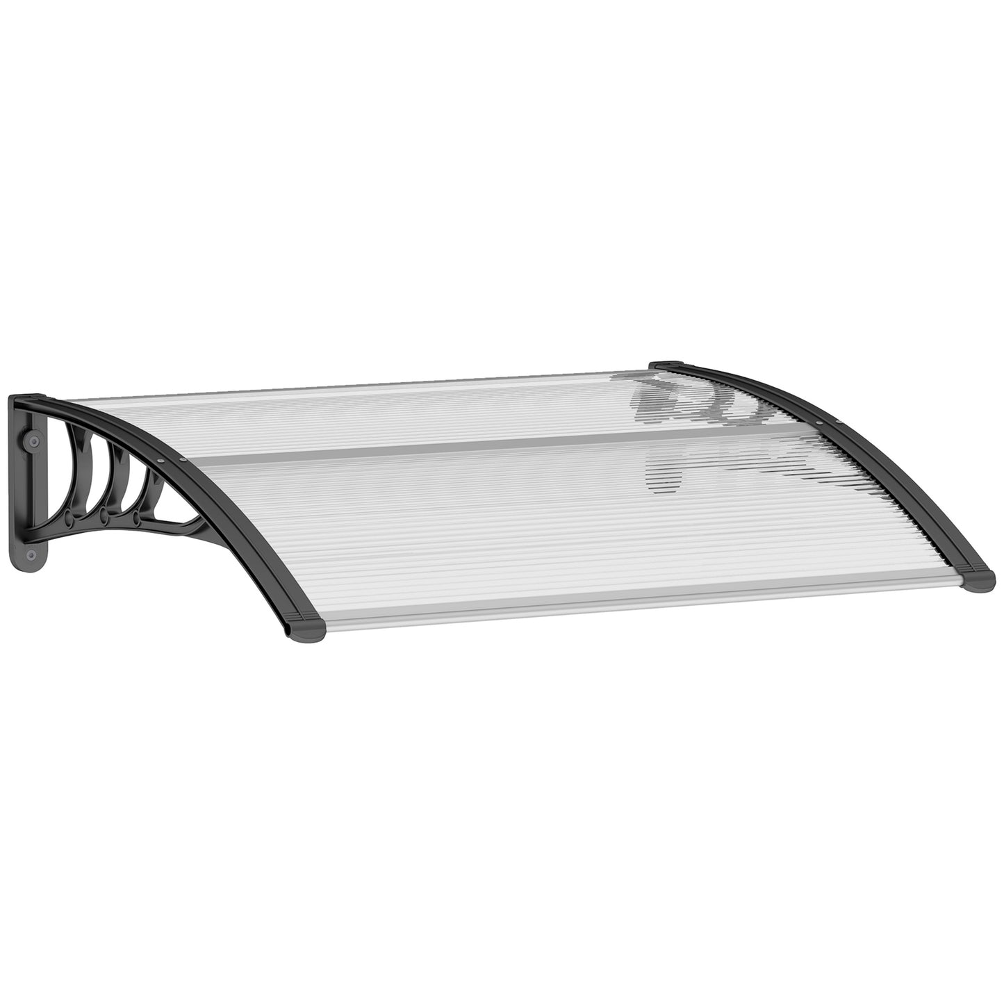 Copertina din Policarbonat pentru Usa sau Fereastra, Marchiza de Protectie Ploaie si UV, 80x100x23 cm, Transparent
