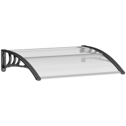 Copertina din Policarbonat pentru Usa sau Fereastra, Marchiza de Protectie Ploaie si UV, 80x100x23 cm, Transparent