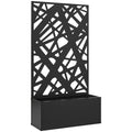Jardinieră Ridicată cu Spalier Decorativ pentru Plante Cățărătoare, pentru Sol sau Perete, 61x23x113 cm, Negru