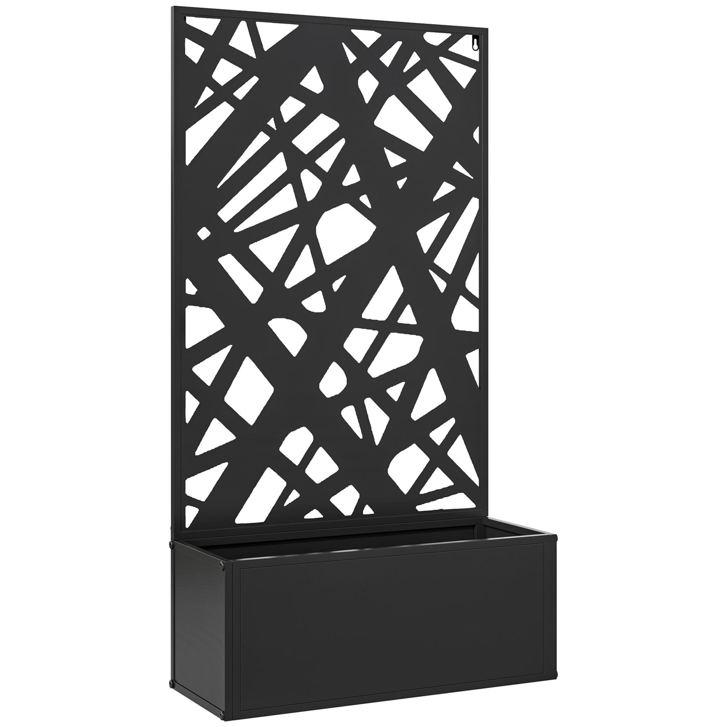 Jardinieră Ridicată cu Spalier Decorativ pentru Plante Cățărătoare, pentru Sol sau Perete, 61x23x113 cm, Negru