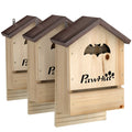 Set de 3 Căsuțe pentru Lilieci din Lemn de Brad, 21,5x11,5x34 cm, Lemn Natural