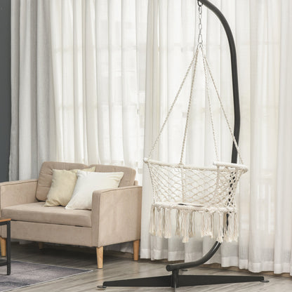 Hamac de gradina Boho Chic Scaun Suspendat pentru Interior si Exterior Crem
