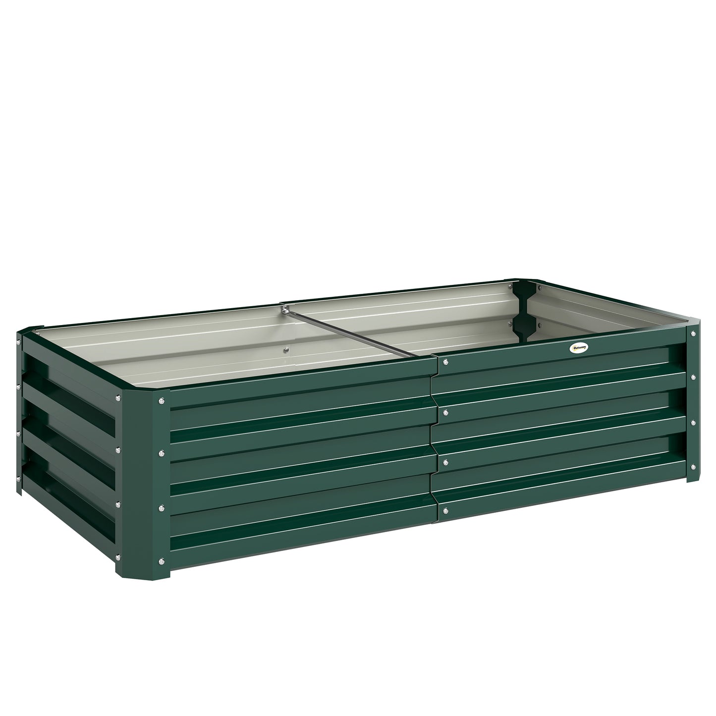 Strat de Grădină Ridicat fără Bază, cu Strat Impermeabil, din Oțel Zincat, 120x60x30,5 cm, Verde