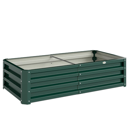 Strat de Grădină Ridicat fără Bază, cu Strat Impermeabil, din Oțel Zincat, 120x60x30,5 cm, Verde