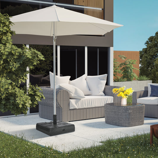 Bază pentru Umbrelă de Grădină 3,5 m cu Mânere, din HDPE și Oțel, 49x49x36,5 cm, Negru