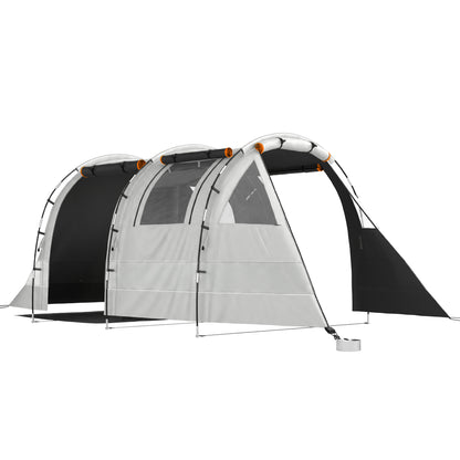 Cort de Camping pentru 4-5 Persoane, cu Acoperire Opacă, Impermeabil, cu Geantă de Transport, culoare Kaki