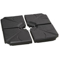 4 bucati baza de umbrela din plastic HDPE, umpluta cu apa si nisip pana la 18 kg, 103x103x8,3 cm, negru