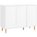 Bufet Modern cu 2 Dulapuri și 3 Rafturi din Lemn, 107x40x80 cm, Alb
